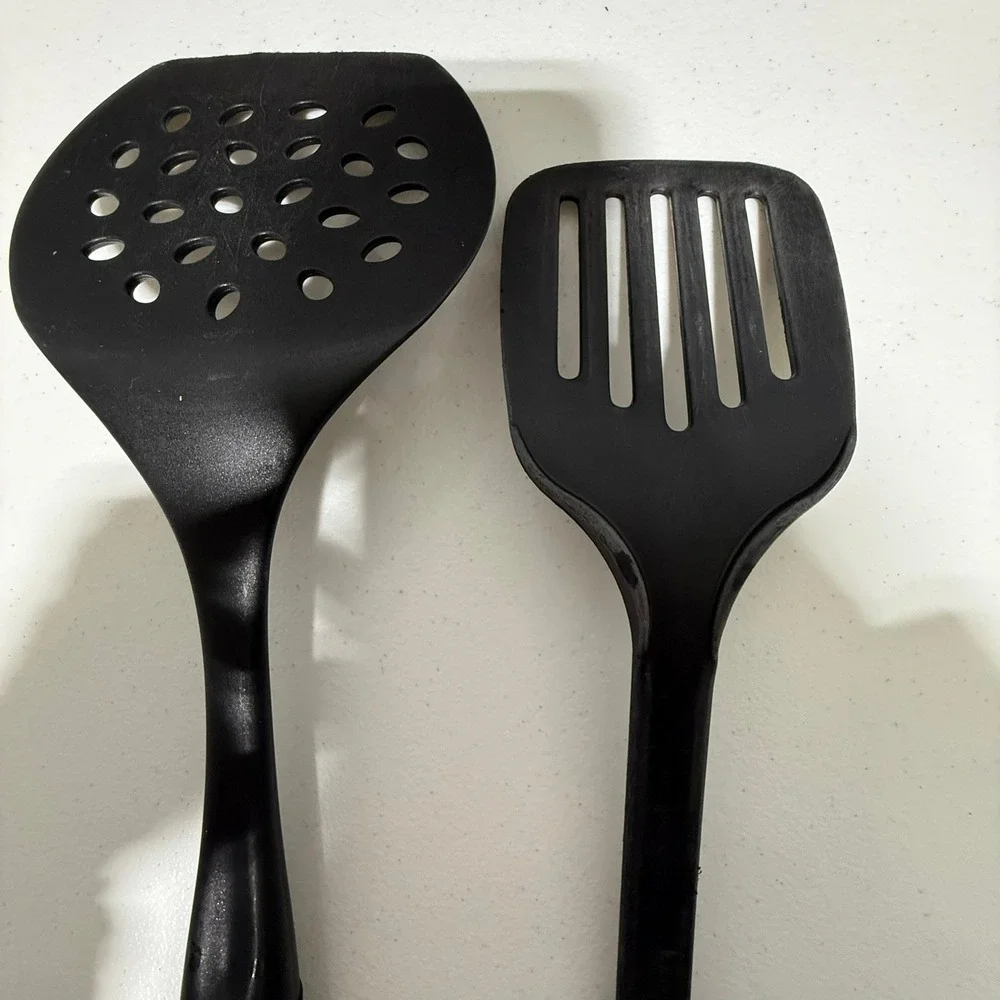 OXO Good Grips & Chefmate Black Nylon Slotted Perforated Spatula Turner Set 2pc‎